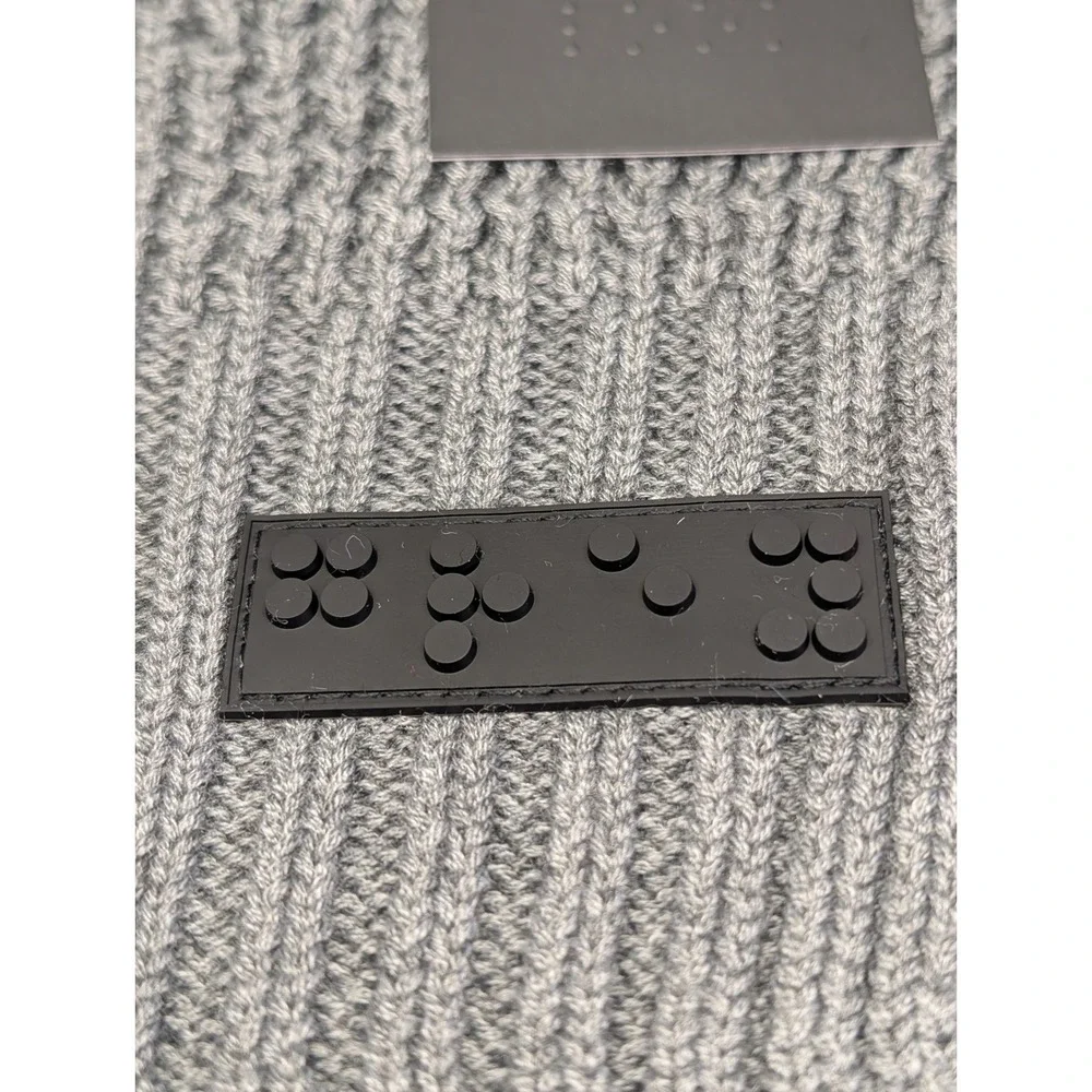 Two Blind Brothers Waffle‎ Knit Scarf Unisex Gray Winter Cozy Ethical New